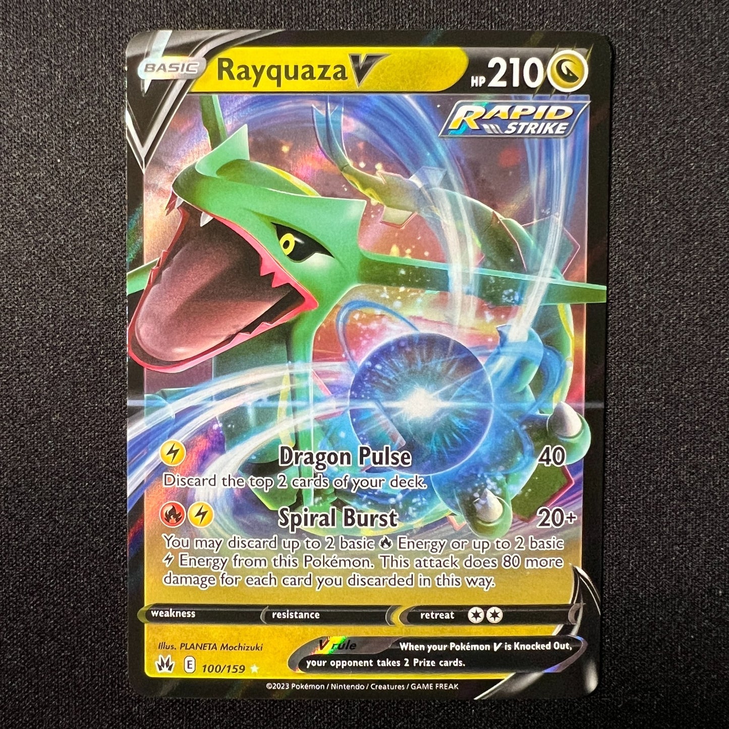 Rayquaza V Ultra Rare Crown Zenith 100/159 Pokemon