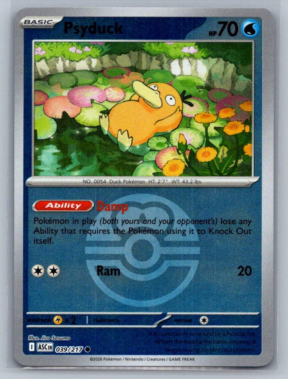 Psyduck - (Love Ball) Reverse Holo Common 039/217 ME: Ascended Heroes NM