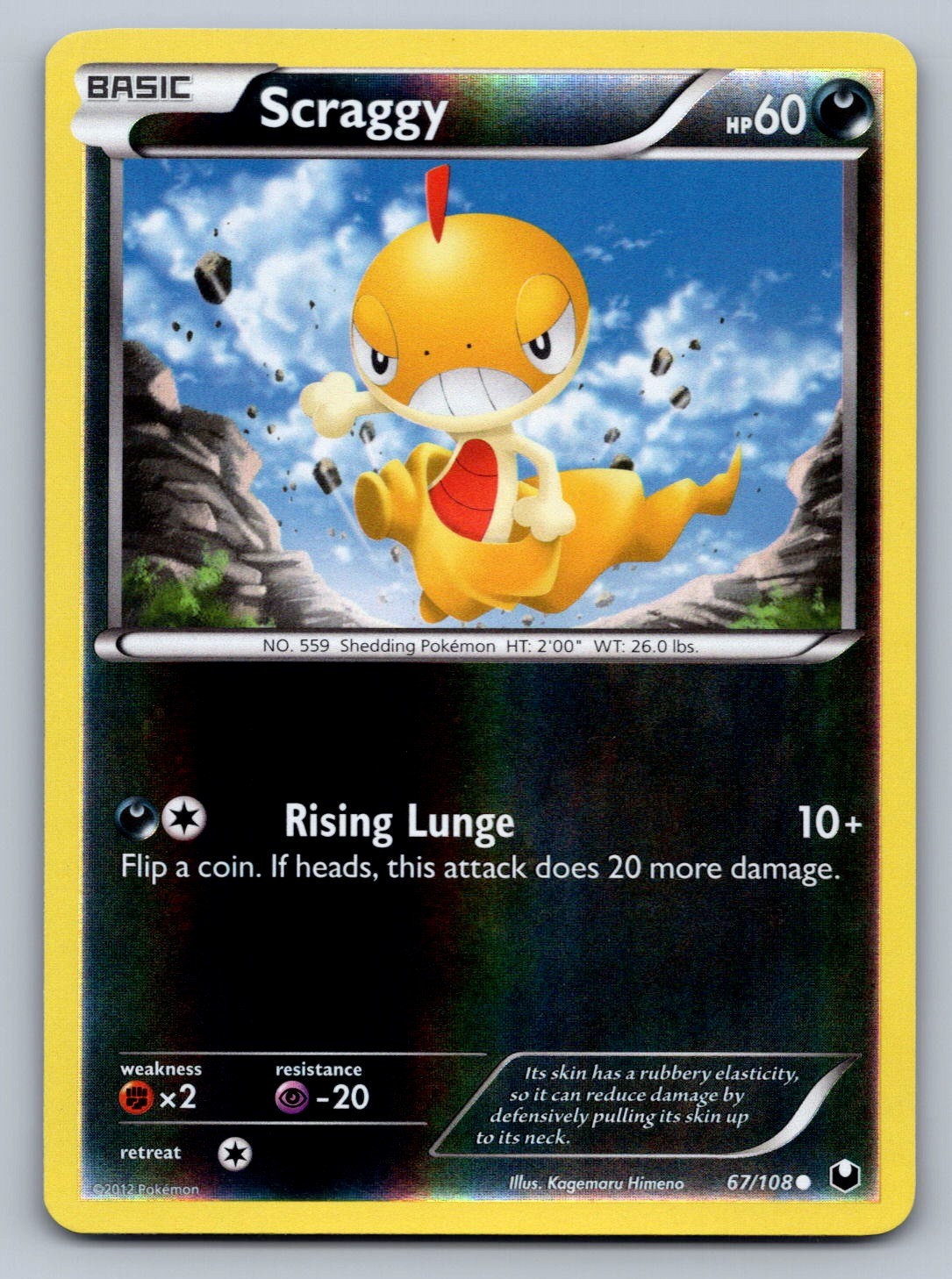 Scraggy Reverse Holo Common 67/108 Dark Explorers NM