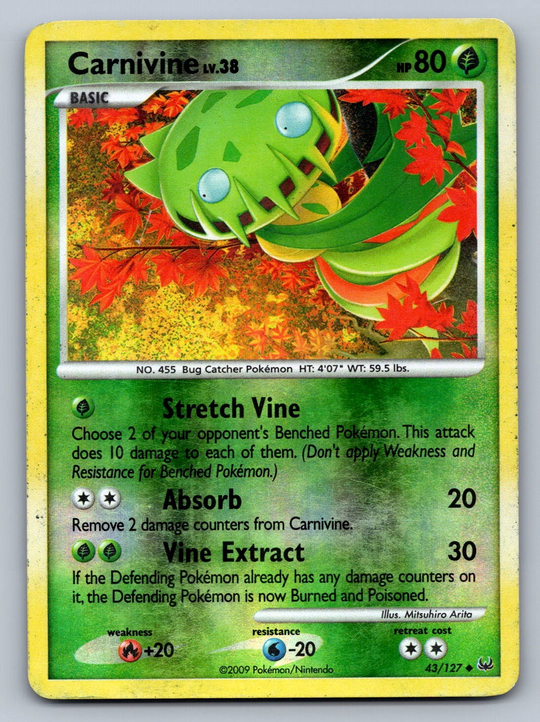 Carnivine (43) 43/127 Grass Reverse Holo Platinum LP