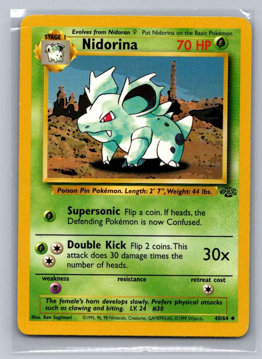 Nidorina Unlimited Uncommon 40/64 Jungle LP