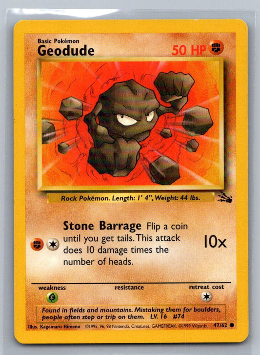 Geodude Unlimited Common 47/62 Fossil LP