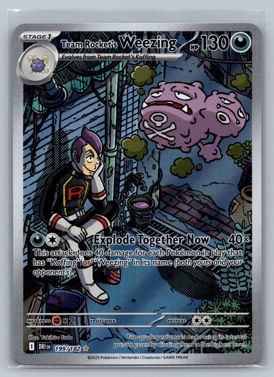 Team Rocket's Weezing Holo Illustration Rare 199/182 SV10: Destined Rivals NM