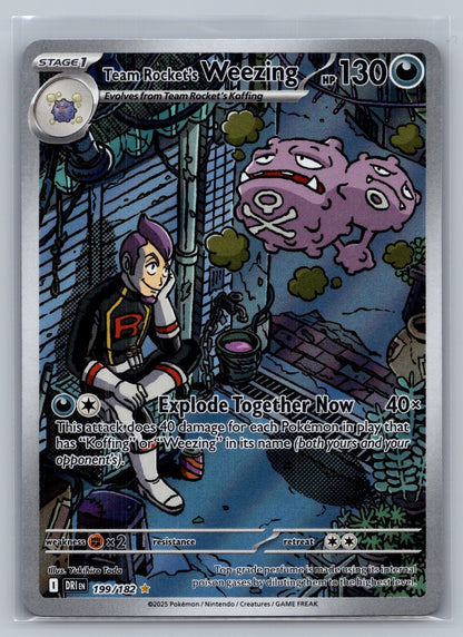Team Rocket's Weezing Holo Illustration Rare 199/182 SV10: Destined Rivals NM