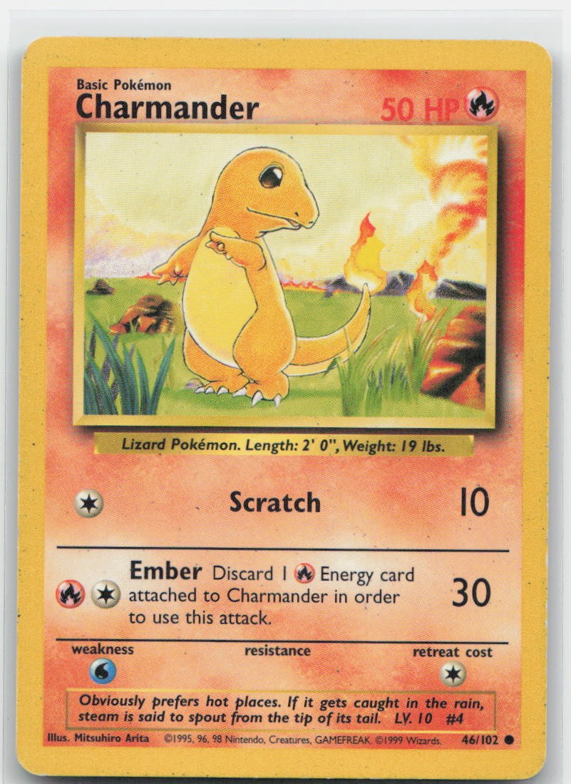 Charmander Normal Common 046/102 Base Set LP