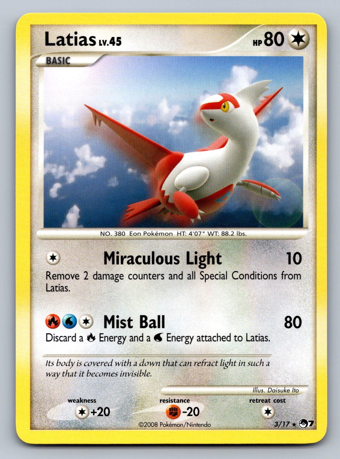 Latias 003/017 Colorless POP Series 7 NM