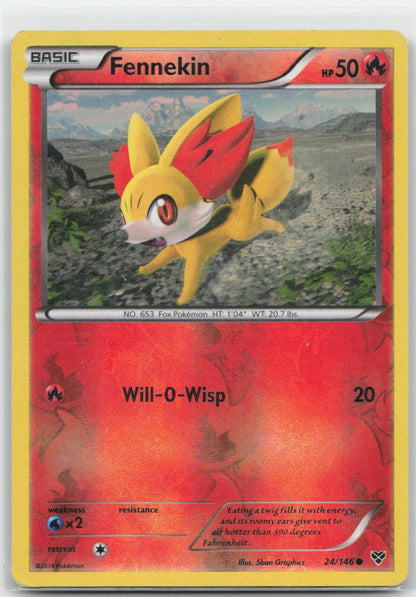 Fennekin Reverse Holo Common 24/146 XY Base Set NM