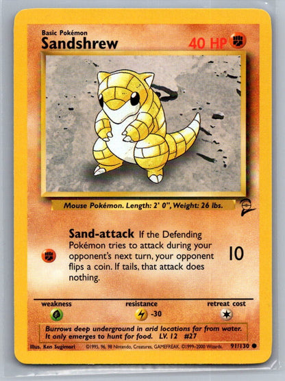 Sandshrew Common 091/130 Base Set 2 LP