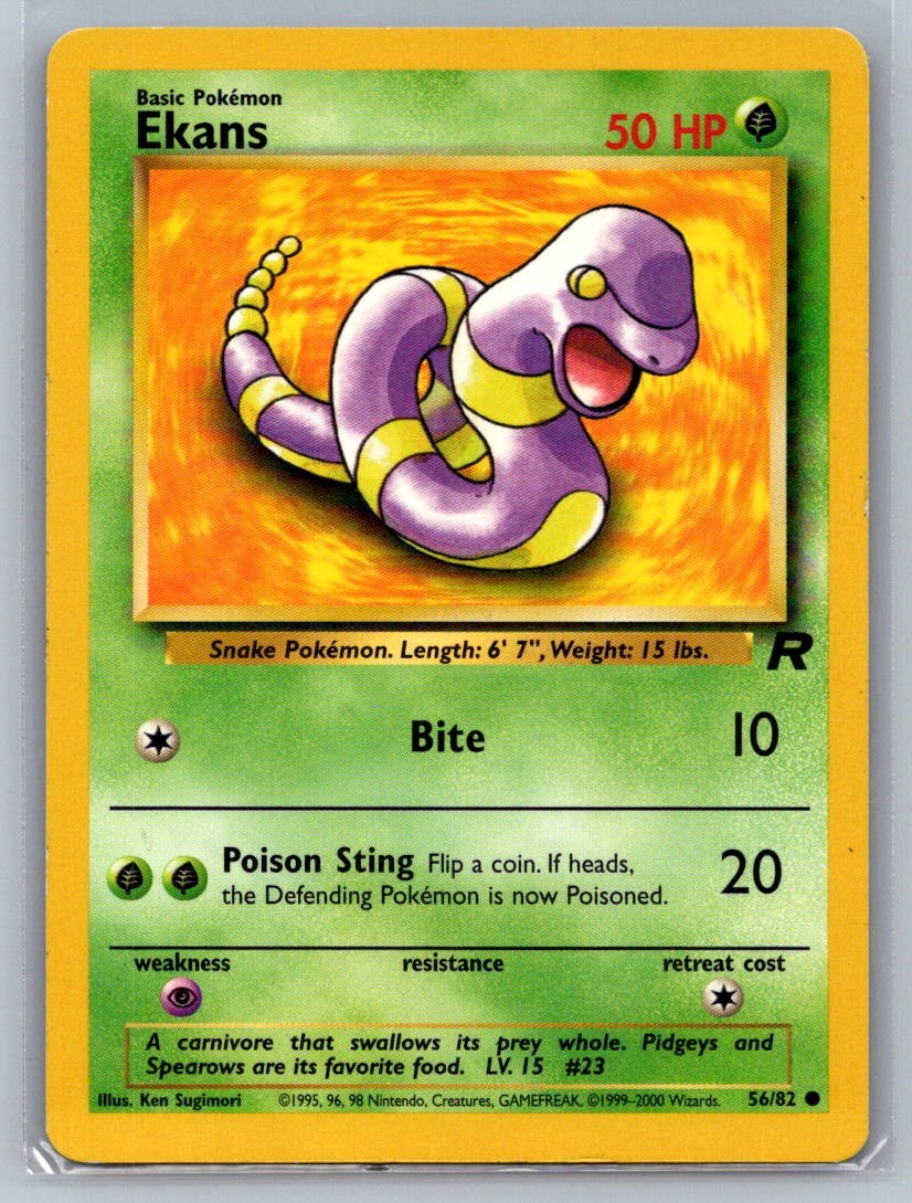 Ekans Unlimited Common 56/82 Team Rocket LP