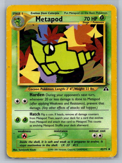 Metapod Unlimited Uncommon 42/75 Neo Discovery LP