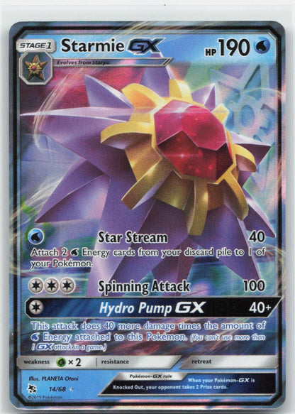Starmie GX Holo Ultra Rare 14/68 Hidden Fates NM
