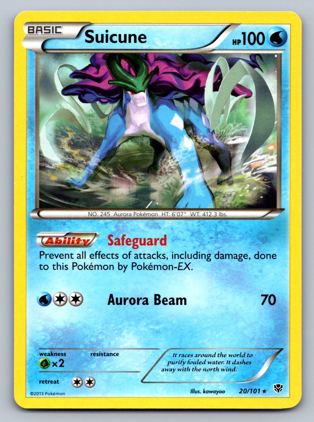 Suicune 20/101 Water Plasma Blast NM