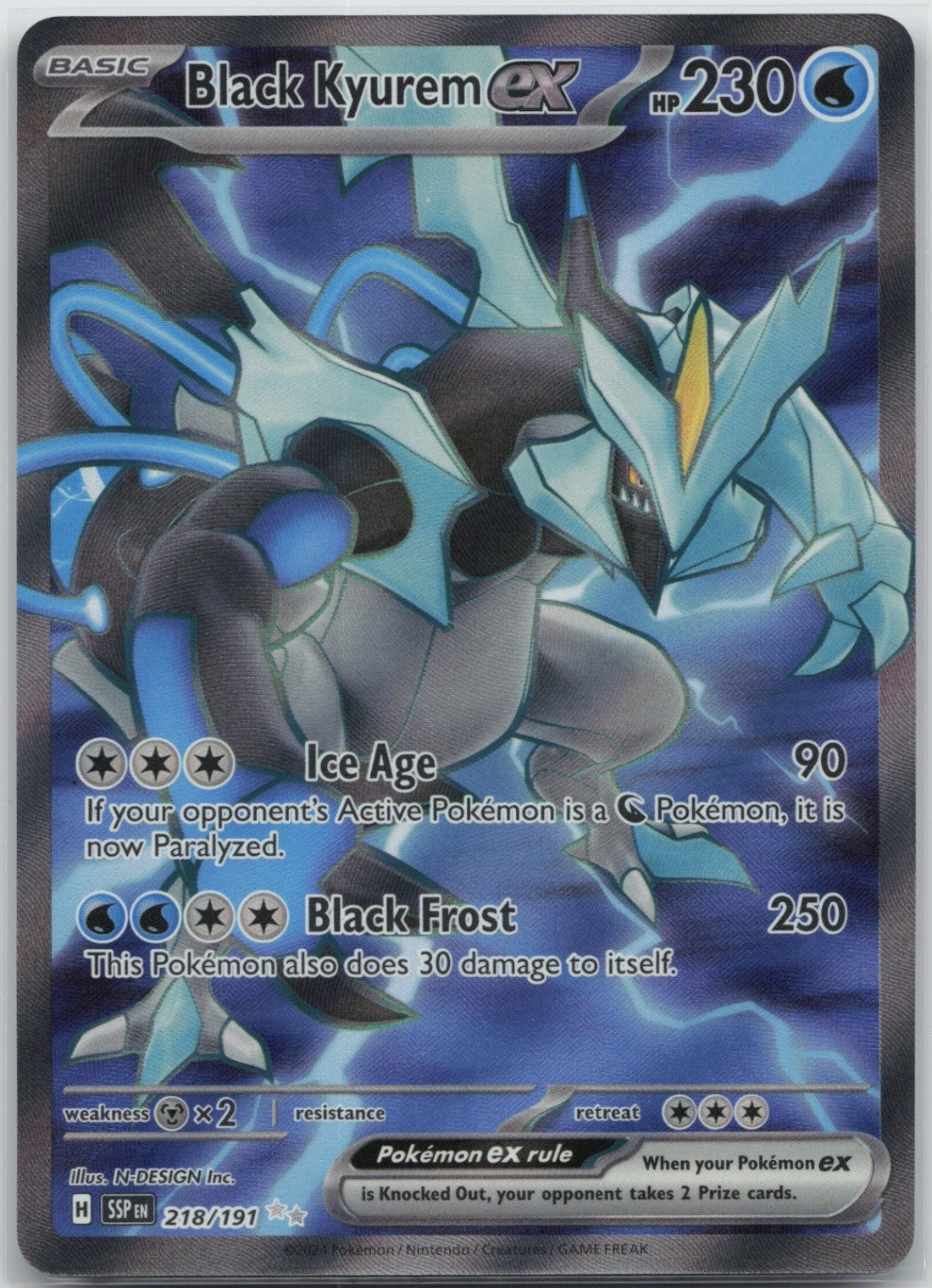 Black Kyurem ex - Holo Ultra Rare 218/191 SV08: Surging Sparks NM