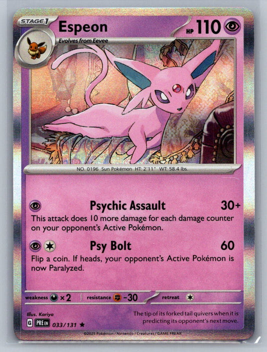 Espeon Holofoil 033/131 SV: Prismatic Evolutions NM