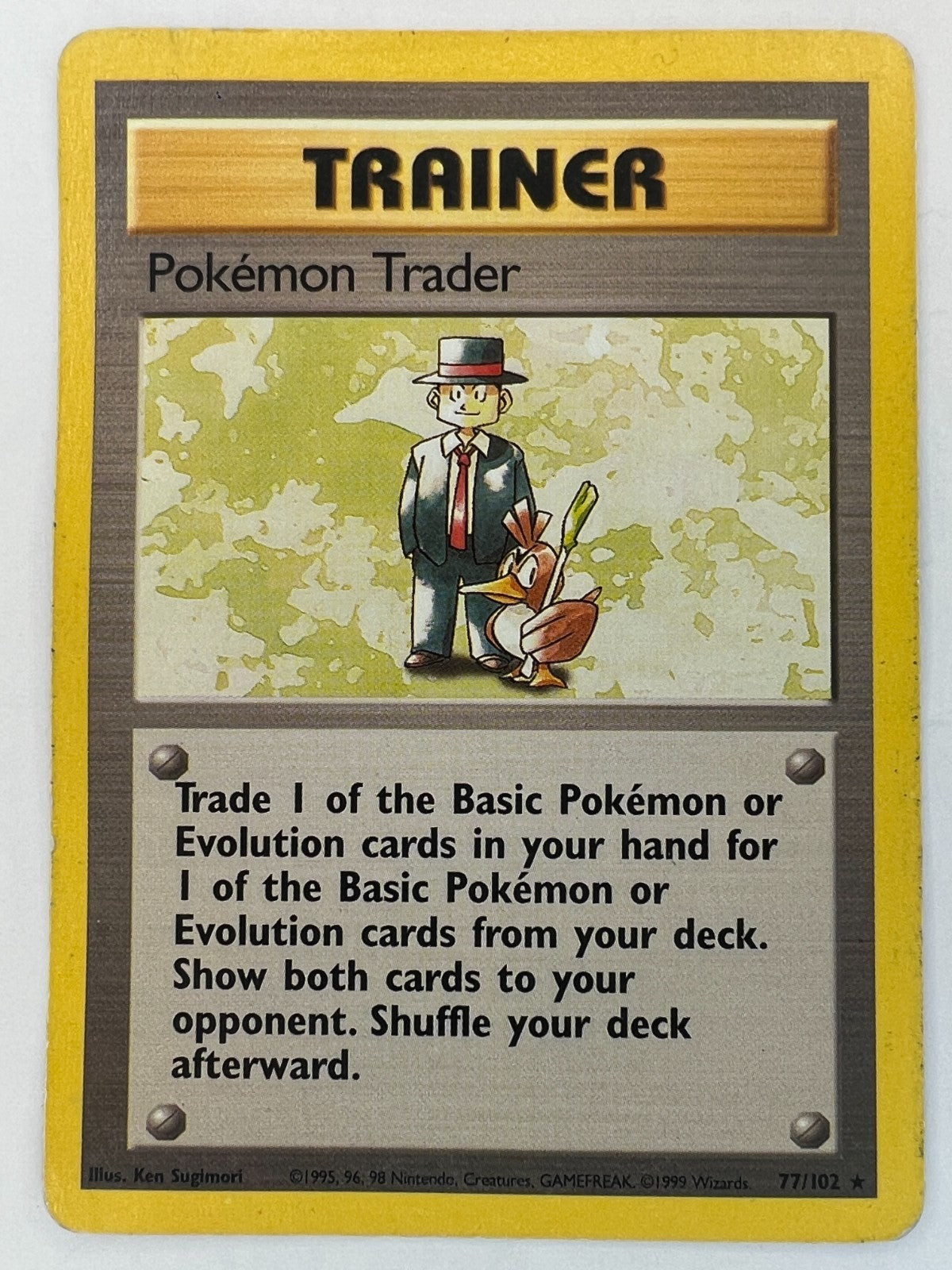 Pokemon Trader - 77/102 - Pokemon Base Set Unlimited Vintage Rare Card WOTC LP