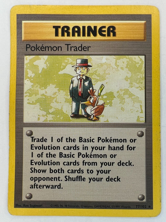 Pokemon Trader - 77/102 - Pokemon Base Set Unlimited Vintage Rare Card WOTC LP