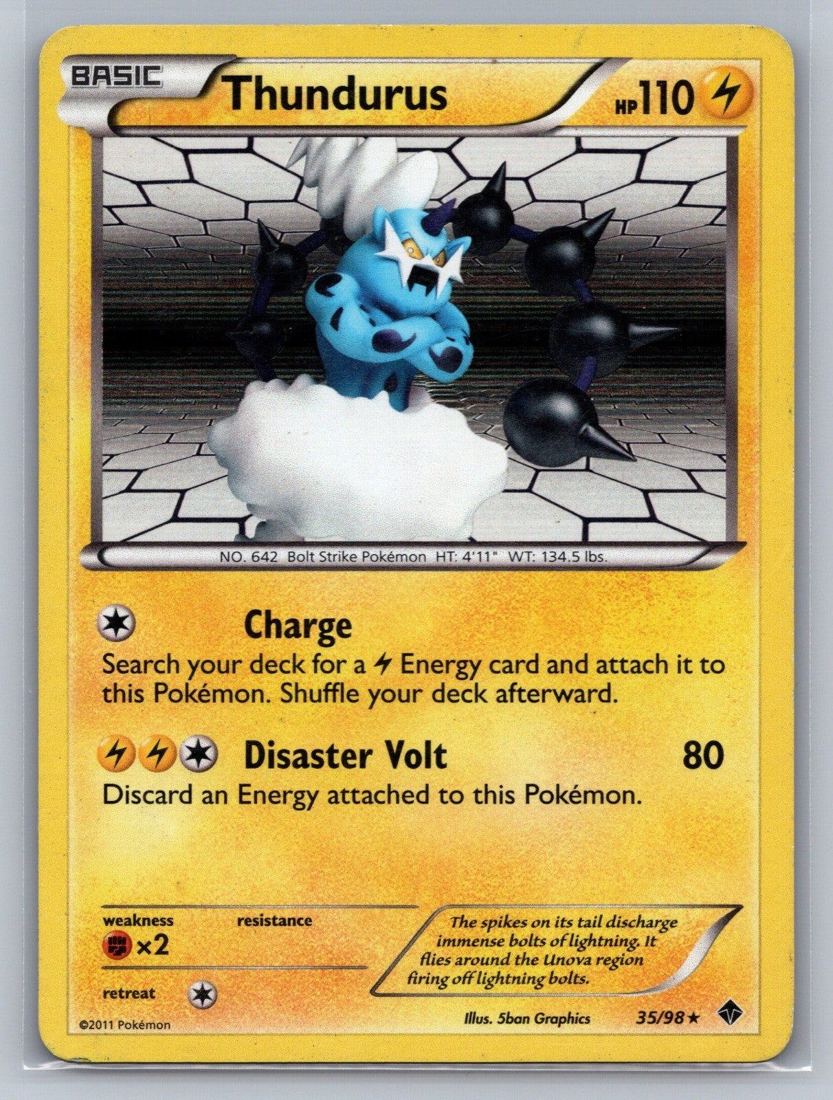 Thundurus Holo Rare 35/98 Emerging Powers LP