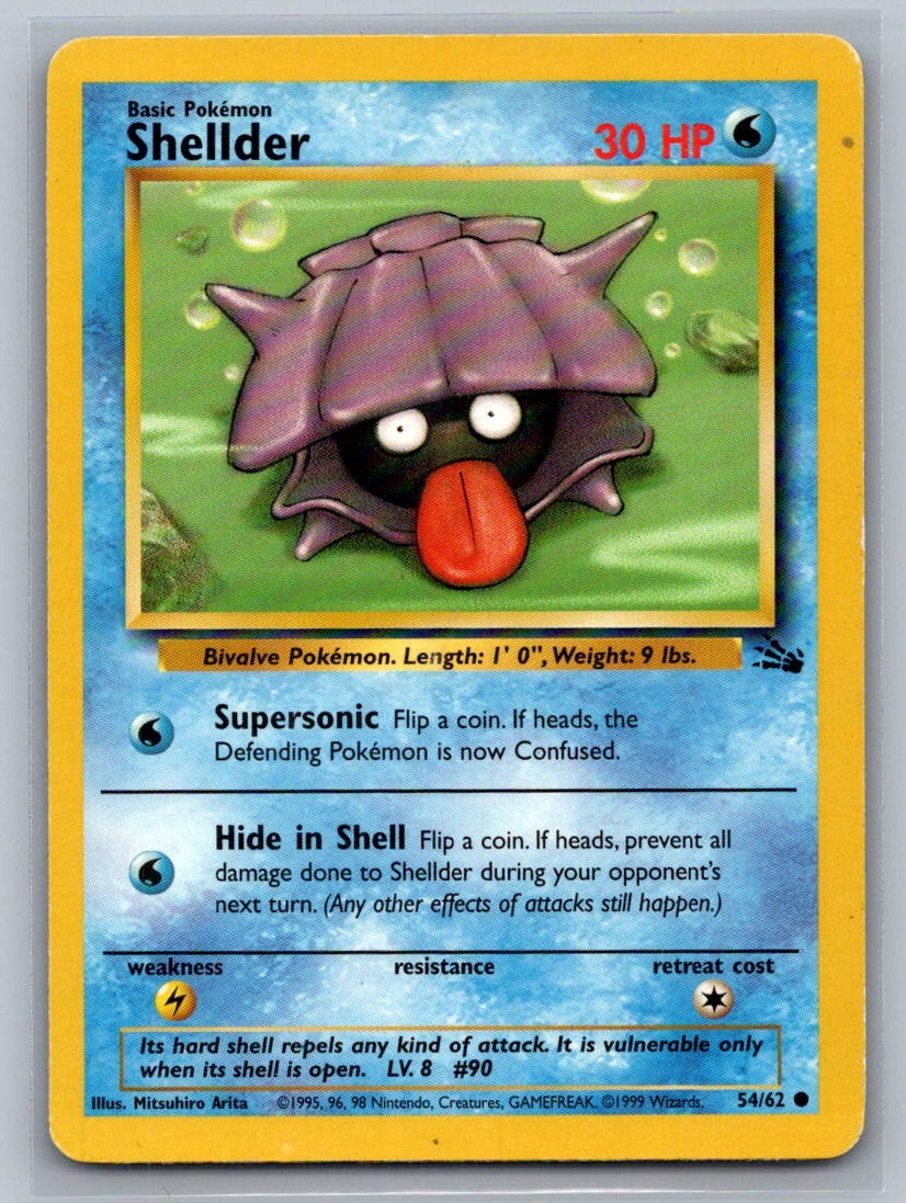 Shellder Unlimited Common 54/62 Fossil LP