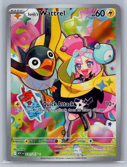Iono's Wattrel Holo Illustration Rare 231/217 ME: Ascended Heroes NM