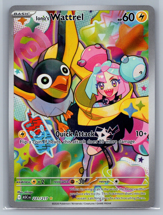 Iono's Wattrel Holo Illustration Rare 231/217 ME: Ascended Heroes NM