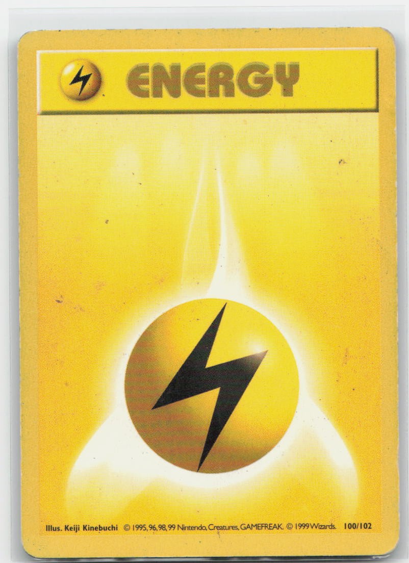 Lightning Energy Unlimited Common 100/102 Base Set (Shadowless) MP