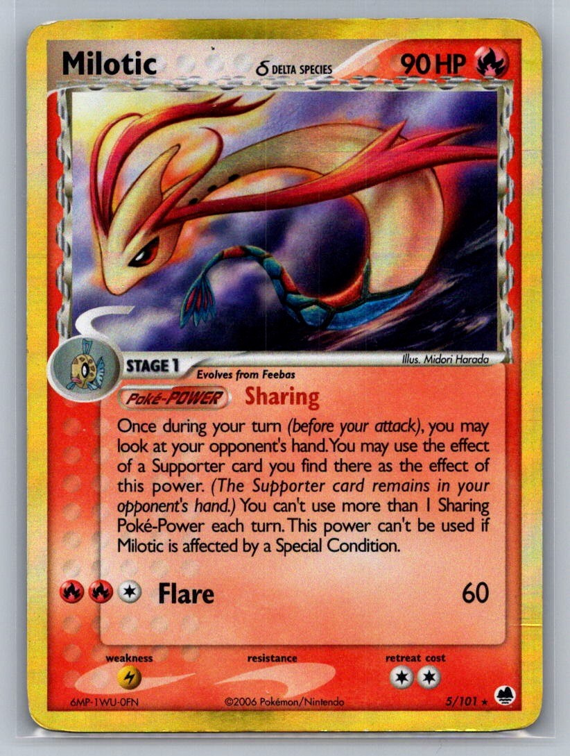 Milotic (Delta Species) Holo Holo Rare 5/101 Dragon Frontiers MP