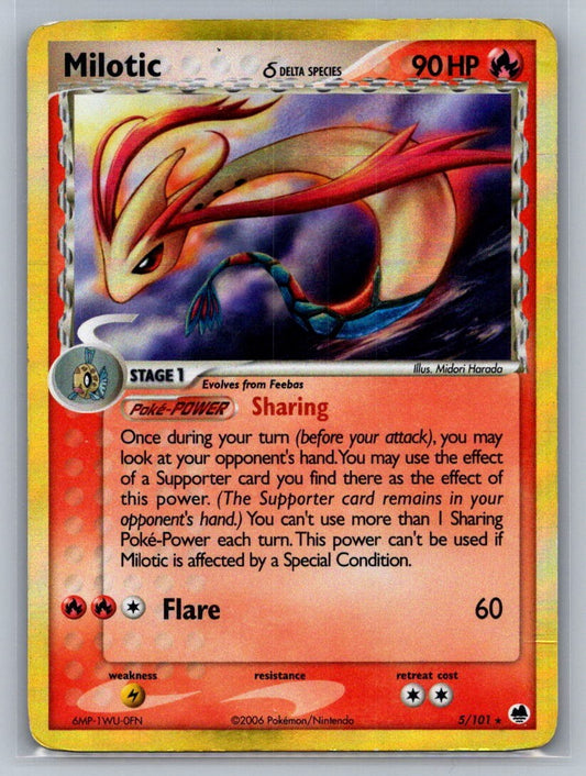 Milotic (Delta Species) Holo Holo Rare 5/101 Dragon Frontiers MP