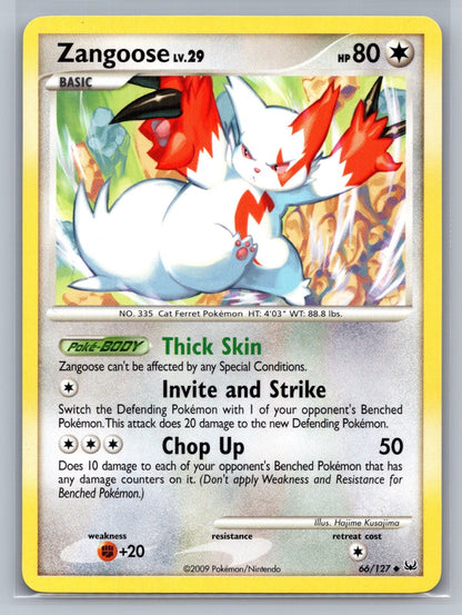 Zangoose Uncommon 66/127 Platinum NM