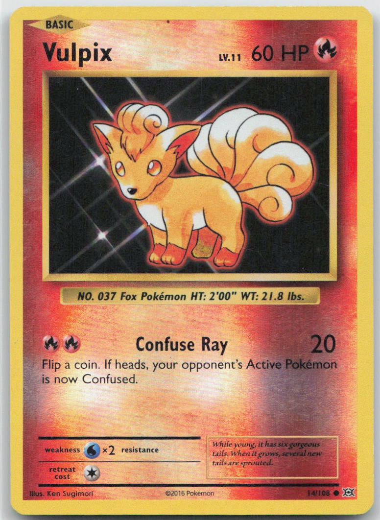 Vulpix Reverse Holo Common 14/108 XY - Evolutions LP