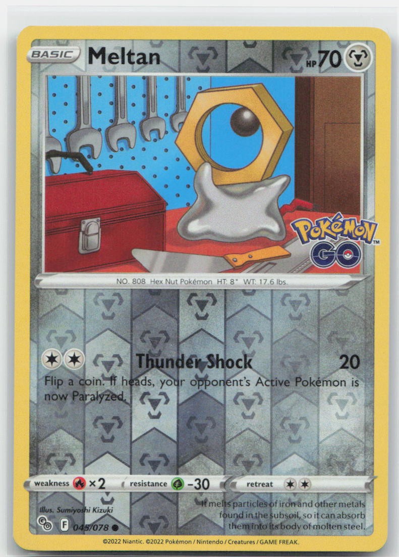 Meltan Reverse Holo Common 045/078 Pokemon GO NM