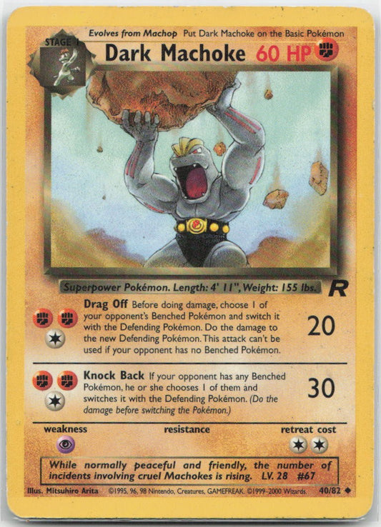 Dark Machoke Unlimited Uncommon 40/82 Team Rocket MP