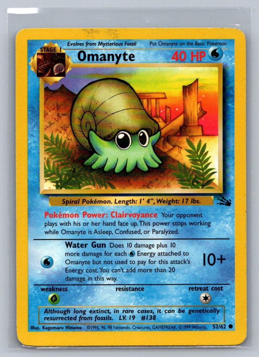 Omanyte Unlimited Common 52/62 Fossil LP