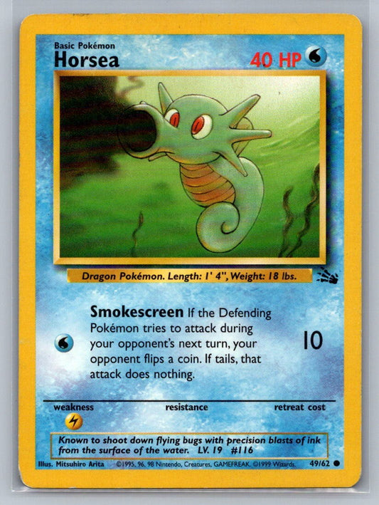 Horsea Unlimited Common 49/62 Fossil LP
