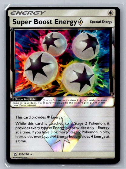 Super Boost Energy Prism Star Holo Prism Rare 136/156 SM - Ultra Prism NM