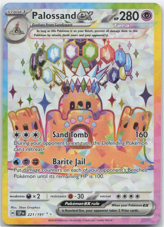 Palossand ex - Holo Ultra Rare 221/191 SV08: Surging Sparks NM