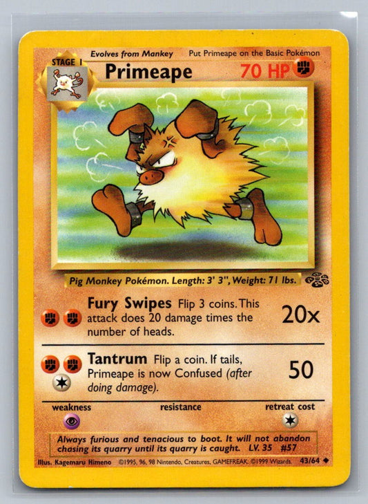 Primeape Unlimited Uncommon 43/64 Jungle LP