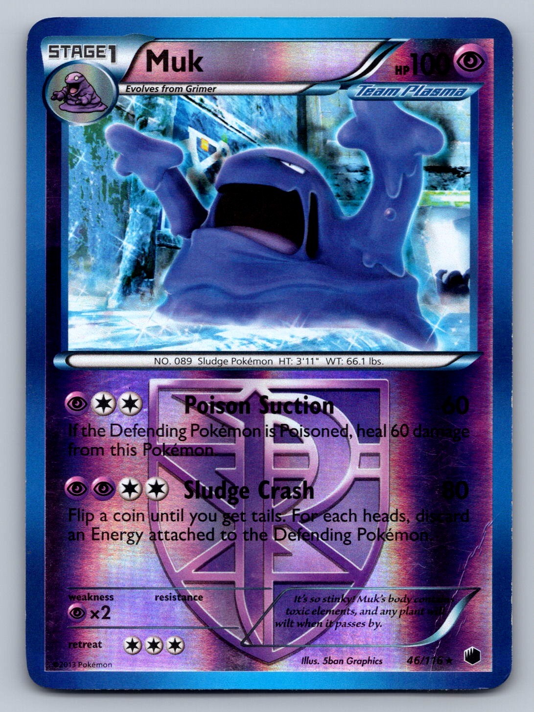 Muk (Team Plasma) 46/116 Psychic Reverse Holo Plasma Freeze LP