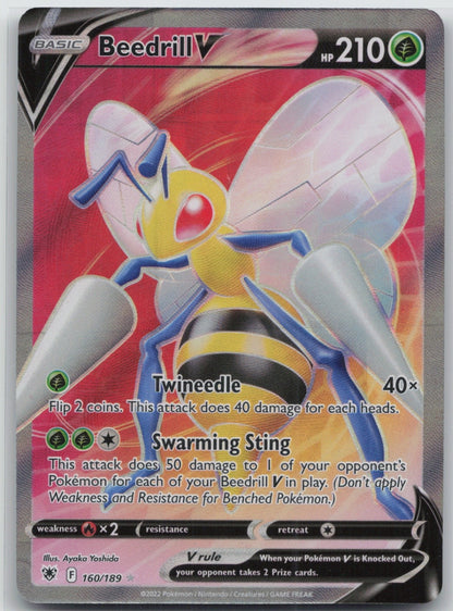 Beedrill V (Full Art) Holo Ultra Rare 160/189 SWSH10: Astral Radiance NM