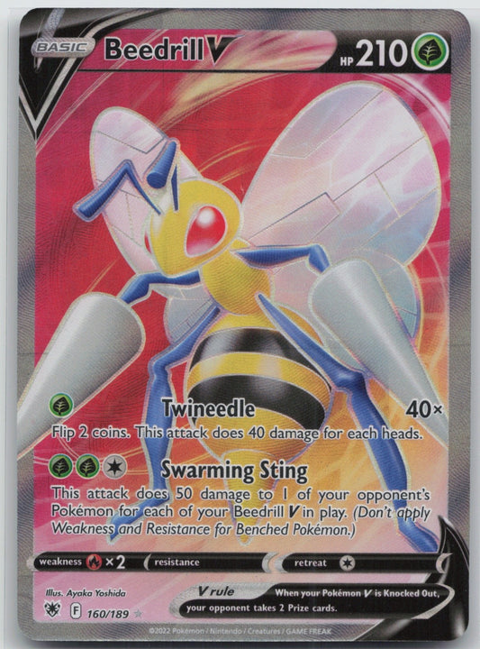 Beedrill V (Full Art) Holo Ultra Rare 160/189 SWSH10: Astral Radiance NM