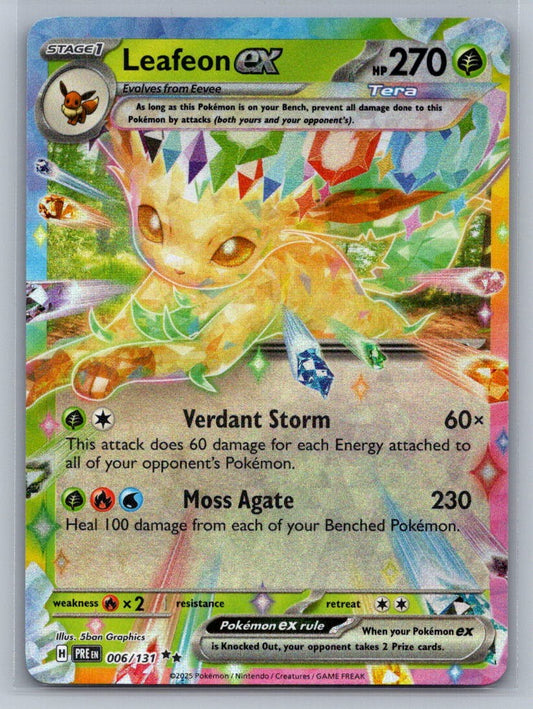 Leafeon ex Holo Double Rare 006/131 SV: Prismatic Evolutions NM