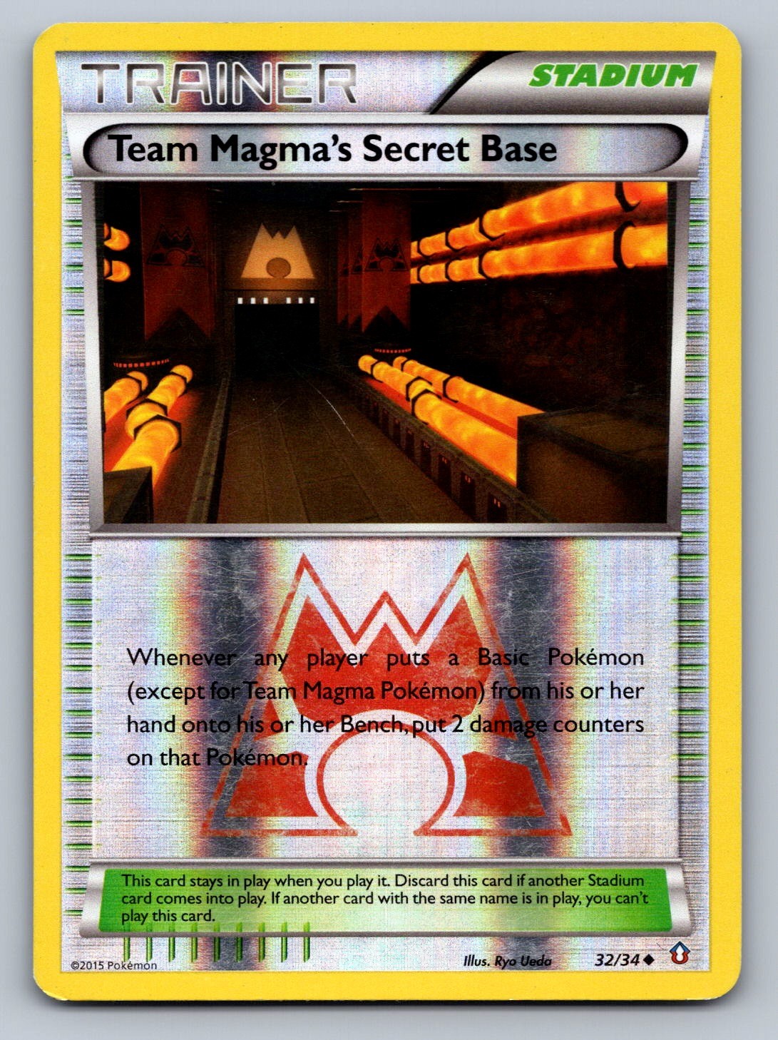 Team Magma's Secret Base Reverse Holo Uncommon 32/34 Double Crisis NM