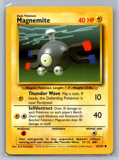 Magnemite Common 053/102 Base Set LP