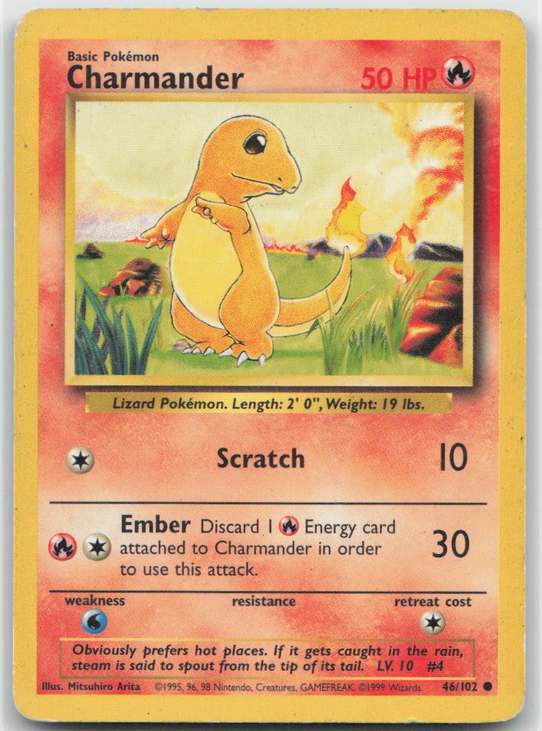Charmander Normal Common 046/102 Base Set MP