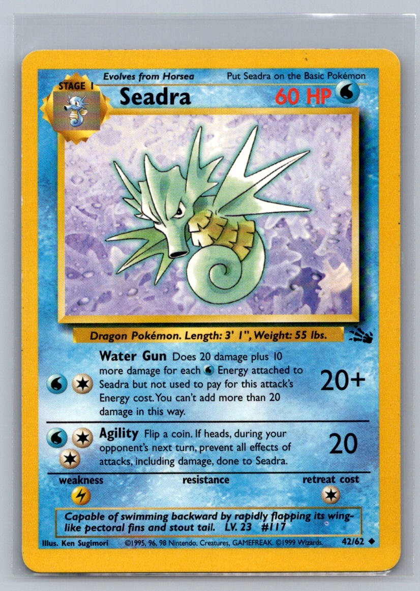 Seadra Unlimited Uncommon 42/62 Fossil LP