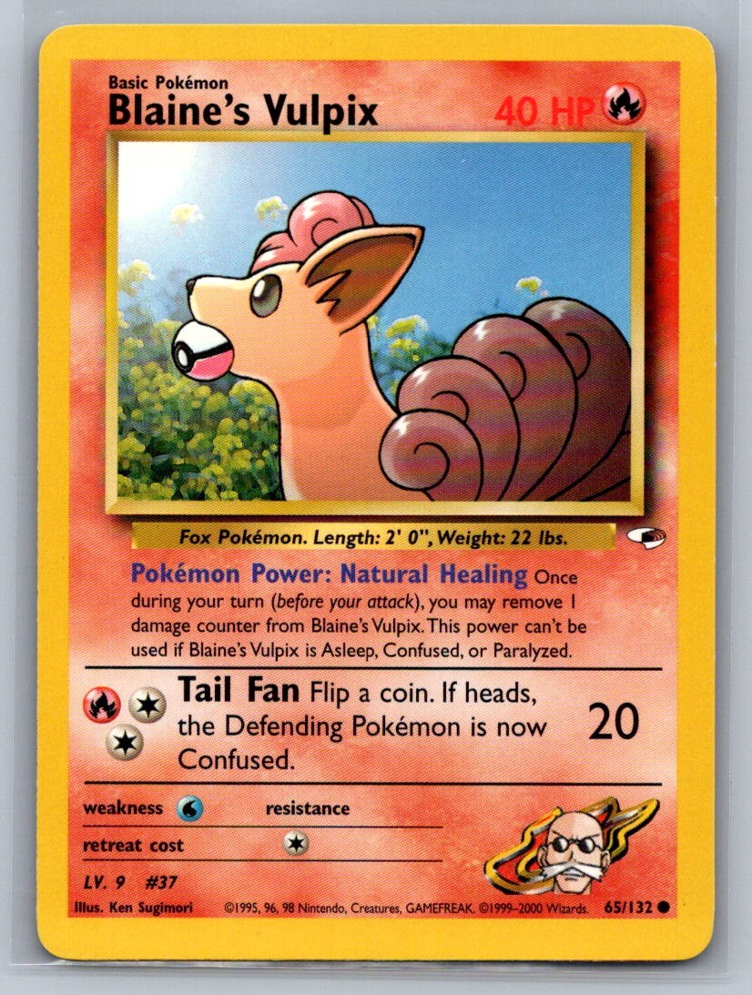 Blaine's Vulpix Unlimited Common 065/132 Gym Heroes LP