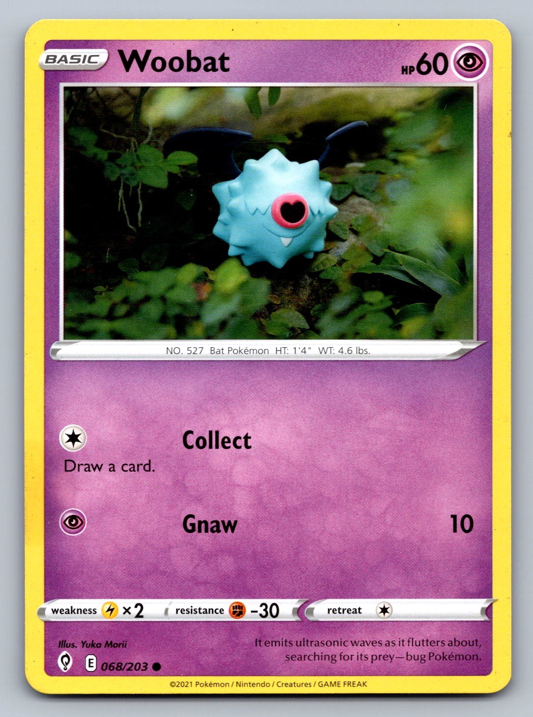 Woobat Common 068/203 SWSH07: Evolving Skies NM