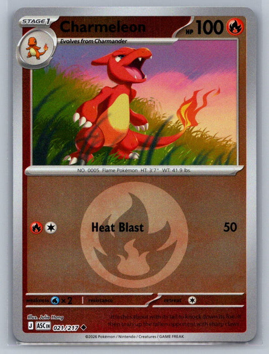 Charmeleon (Energy Symbol Pattern) Reverse Holo Uncommon 021/217 ME: Ascended He