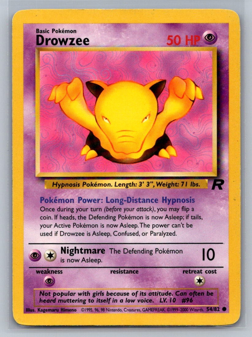 Drowzee Unlimited Common 54/82 Team Rocket LP