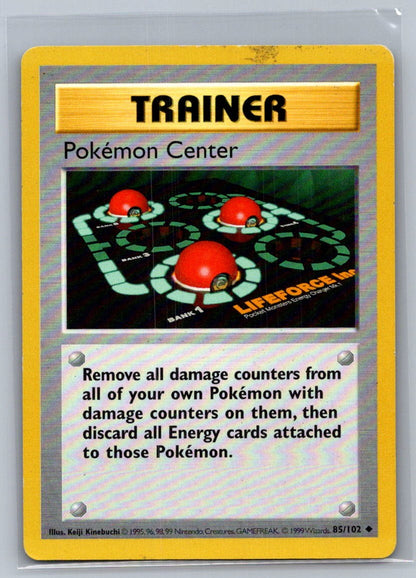 Pokemon Center Unlimited Uncommon 085/102 Base Set (Shadowless) LP