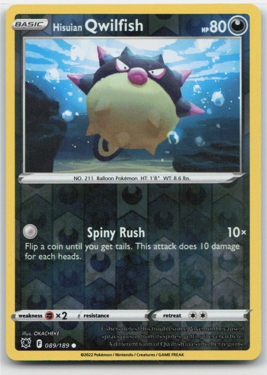 Hisuian Qwilfish (89) Reverse Holo Common 089/189 SWSH10: Astral Radiance NM